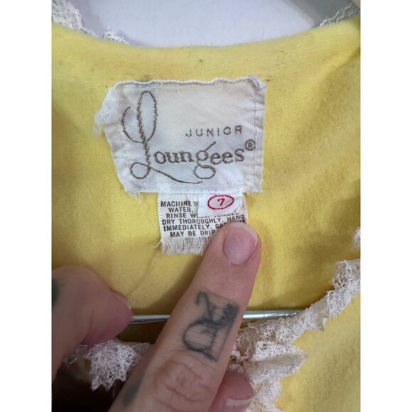 Vintage 70s junior loungees night gown size 7 retro mod empire waist modest boho - Picture 3 of 5
